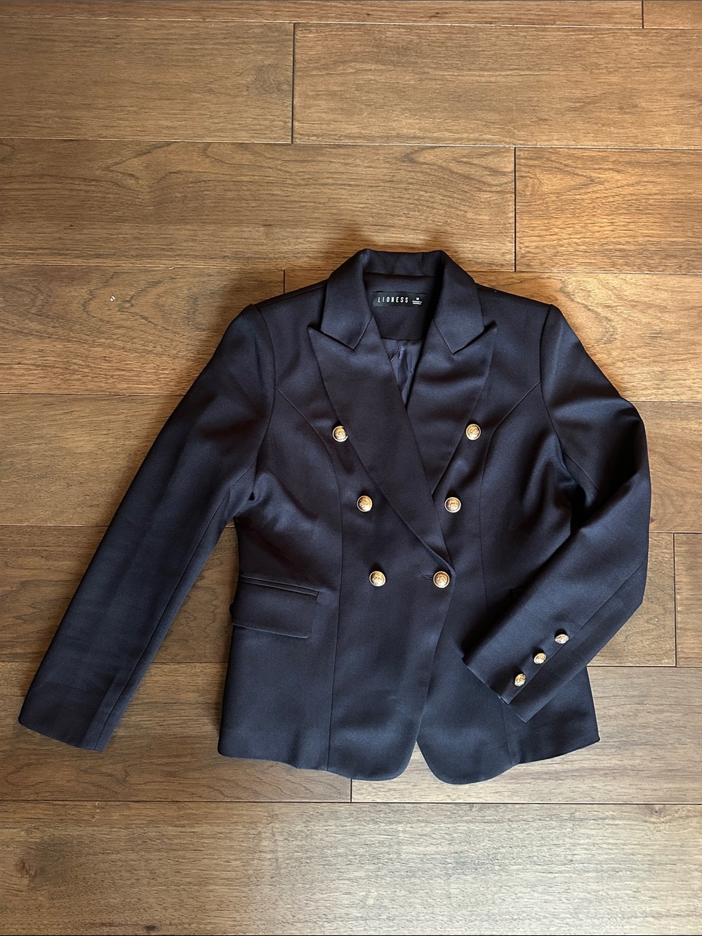 Lioness Palermo Blazer, Navy with Gold Buttons, M
